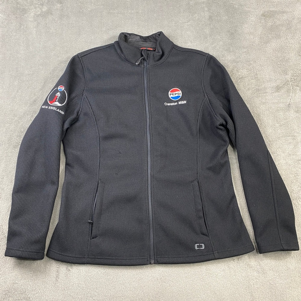 OGIO Jacket Womens XL‎ Black Pepsi Cranston M&W Full Zip LOG727 Grit Fleece